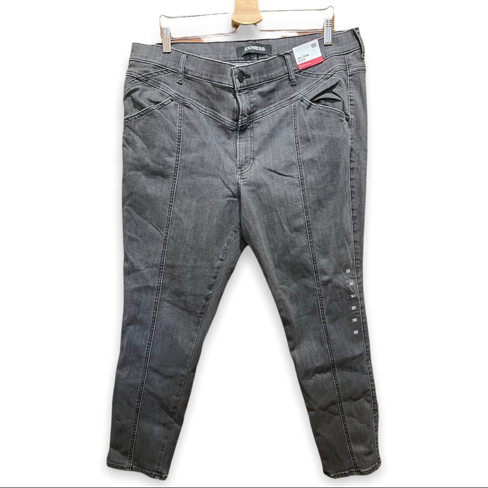 NWT Express Charcoal Grey High Waisted Skinny Jeans 18R